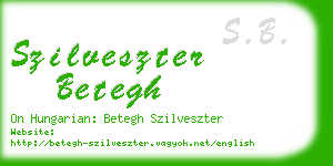 szilveszter betegh business card